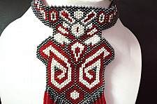 Handmade Bead Jewelry |  Necklace Earring Set - Maroon