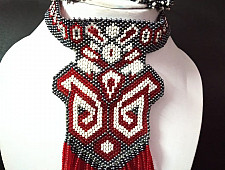 Handmade Bead Jewelry |  Necklace Earring Set - Maroon