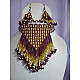 Handmade Bead jewelry ~ Necklace and earring set Purple & Yellow