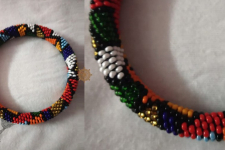 Handmade Bead Jewelry | Black & Multi Bangle (Single Piece)