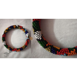 Handmade Bead Jewelry | Black & Multi Bangle (Single Piece)