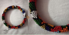 Handmade Bead Jewelry | Black & Multi Bangle (Single Piece)