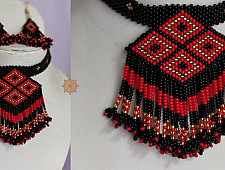 Handmade Bead Jewelry | Necklace Earring Set - Black