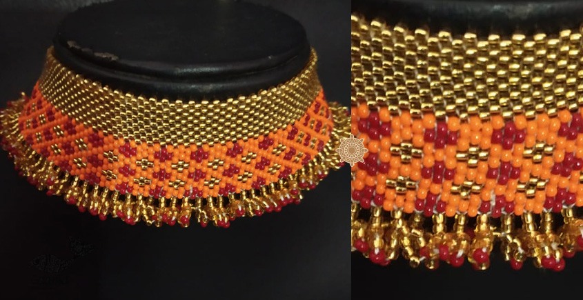 Handmade Bead jewelry ~ Golden & Yellow Necklace 