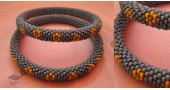 Handmade Bead jewelry ~ Grey Pair of Bangles