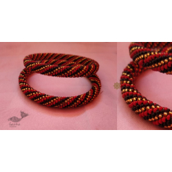 Handmade Bead Jewelry | Pair of Bangles - Red & Black