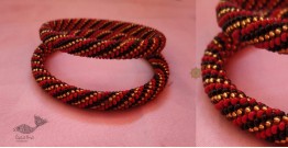 Handmade Bead Jewelry | Pair of Bangles - Red & Black