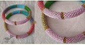 Handmade Bead jewelry ~ Pair of Bangles - pink