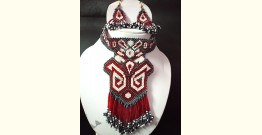 Handmade Bead Jewelry |  Necklace Earring Set - Maroon