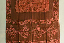 Hridhima . रिद्धिमा | Mulberry Silk Dress Material with Batk Print in Brown Color
