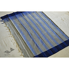 Kusumpriya . कुसुमप्रिया ❂ Handloom Chennur Silk Saree in Grey Colour