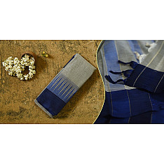 Kusumpriya . कुसुमप्रिया ❂ Handloom Chennur Silk Saree in Grey Colour