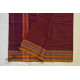 Handwoven cotton Checks saree - in Deep Violet from Andhra Pradesh