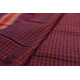 Handwoven cotton Checks saree - in Deep Violet from Andhra Pradesh