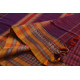 Handwoven cotton Checks saree - in Deep Violet from Andhra Pradesh