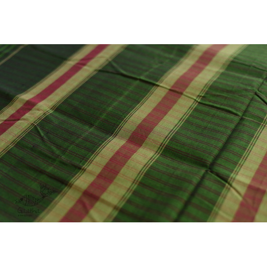 Handwoven cotton Checks Green saree - Andhra Pradesh