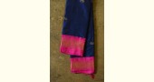 shop Paithani Zari Border - Cotton Silk Navy Blue Saree