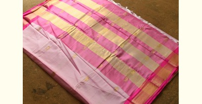 Gilded | Cotton Silk - Paithani Border Woven with Zari Saree - Pink (Two Options With Different Pallu)