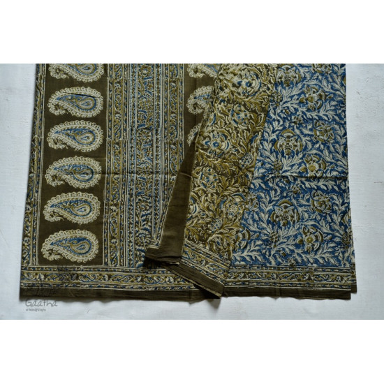 shop exclusive handloom hand block printed kalamkari cotton saree