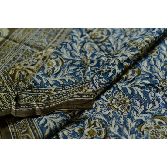 shop exclusive handloom hand block printed kalamkari cotton saree