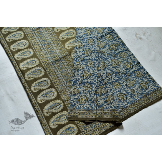 shop exclusive handloom hand block printed kalamkari cotton saree