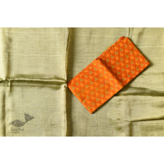 shop Mangalgiri Pattu Silk Saree With Pochampally Ikat Blouse Piece