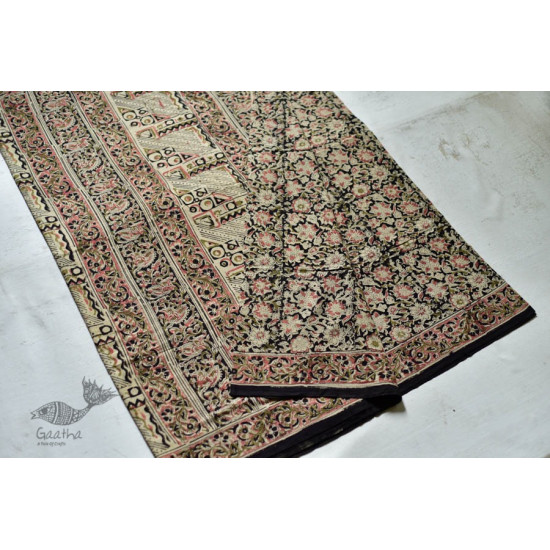 shop exclusive handloom hand block printed kalamkari cotton saree