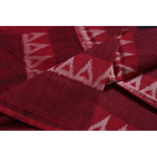 shop Pure Cotton Ikat Red & Black Saree