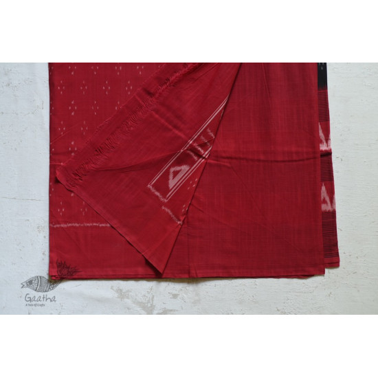 shop Pure Cotton Ikat Red & Black Saree