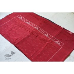 Hello Summer - Ikat Pure Cotton Saree - Red & Black