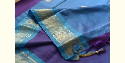 Gilded | Cotton Silk - Paithani Border Woven with Zari Saree - Purple