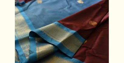 Gilded | Cotton Silk - Paithani Border Woven with Zari Saree - Brown