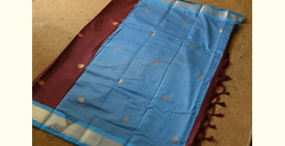 Gilded | Cotton Silk - Paithani Border Woven with Zari Saree - Brown