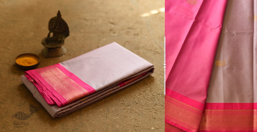 shop Cotton Silk - Woven Paithani Zari Border Saree - Purple & Pink