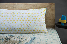 Rainboo ☁ Block Printed ☁ Monkeys on Bamboo Bedding Set- Blue Fog - 13