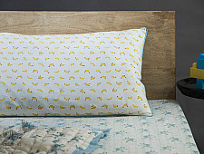 Rainboo ☁ Block Printed ☁ Monkeys on Bamboo Bedding Set- Blue Fog - 13