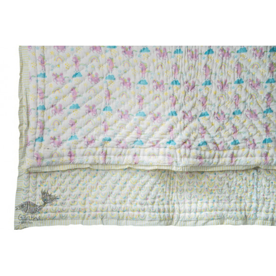 shop designer block printed baby quilt with soothing palettes and colors