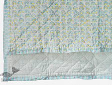 Rainboo ☁ Rainbows+ Dots Quilt- Pigeon Blue - 16
