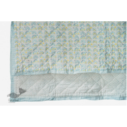 Rainboo ☁ Rainbows+ Dots Quilt- Pigeon Blue - 16