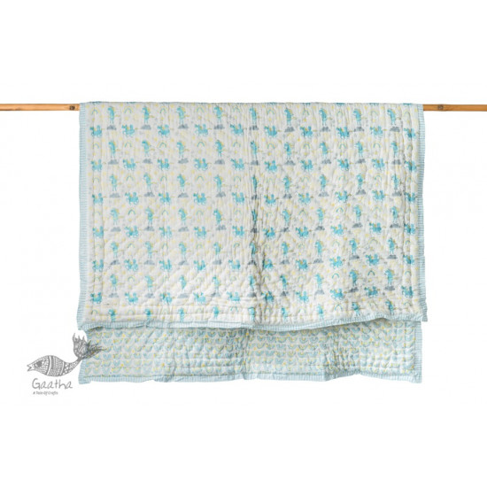 shop designer block printed baby quilt with soothing palettes and colors