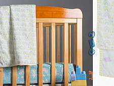 Rainboo ☁ Block Printed ☁ Cloud + Rainbows Dohar / Blanket - Moody Mauve - 5