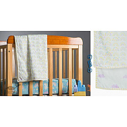 Rainboo ☁ Block Printed ☁ Cloud + Rainbows Dohar / Blanket - Moody Mauve - 5