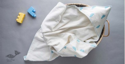 Rainboo ☁ Block Printed ☁ Cloud Towel- Ice Blue -Towel - 38