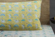 Rainboo ☁ Block Printed ☁ Dancing Unicorns Bedding Set- Blueberry - 10