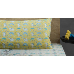 Rainboo ☁ Block Printed ☁ Dancing Unicorns Bedding Set- Blueberry - 10