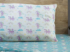 Rainboo ☁ Block Printed ☁ Dancing Unicorns Bedding Set- Blueberry - 9