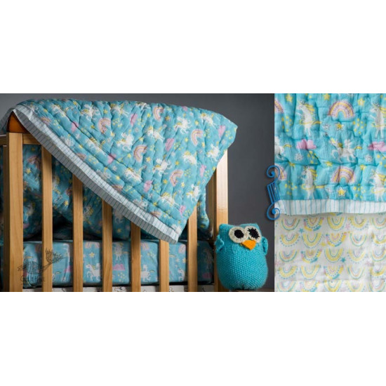 shop designer block printed baby quilt with soothing palettes and colors