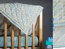 Rainboo ☁ Rainbows+ Dots Quilt- Pigeon Blue - 16