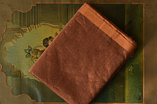 Colors of Devotion | Maheshwari Silk - Golden Zri And Tissue Saree  - Copper Brown