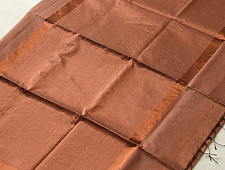 Colors of Devotion | Maheshwari Silk - Golden Zri And Tissue Saree  - Copper Brown